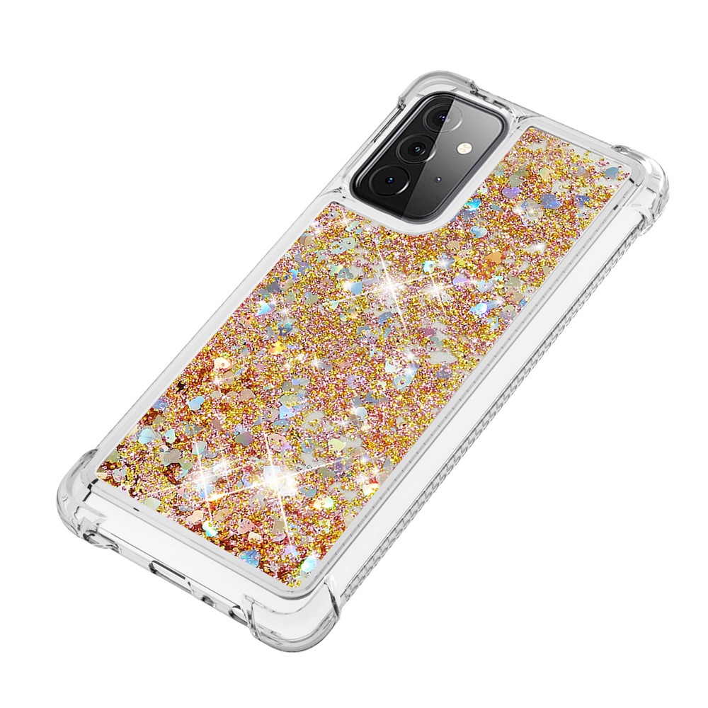 TPU Dynamic Quicksand Protective Cover Shell for Samsung Galaxy A72 5G - Gold-6