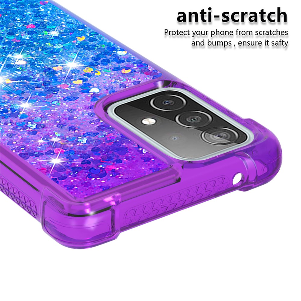 Anti-scratch Gradient Glitter Quicksand TPU Phone Casing for Samsung Galaxy A52 5G - Purple/Blue-4
