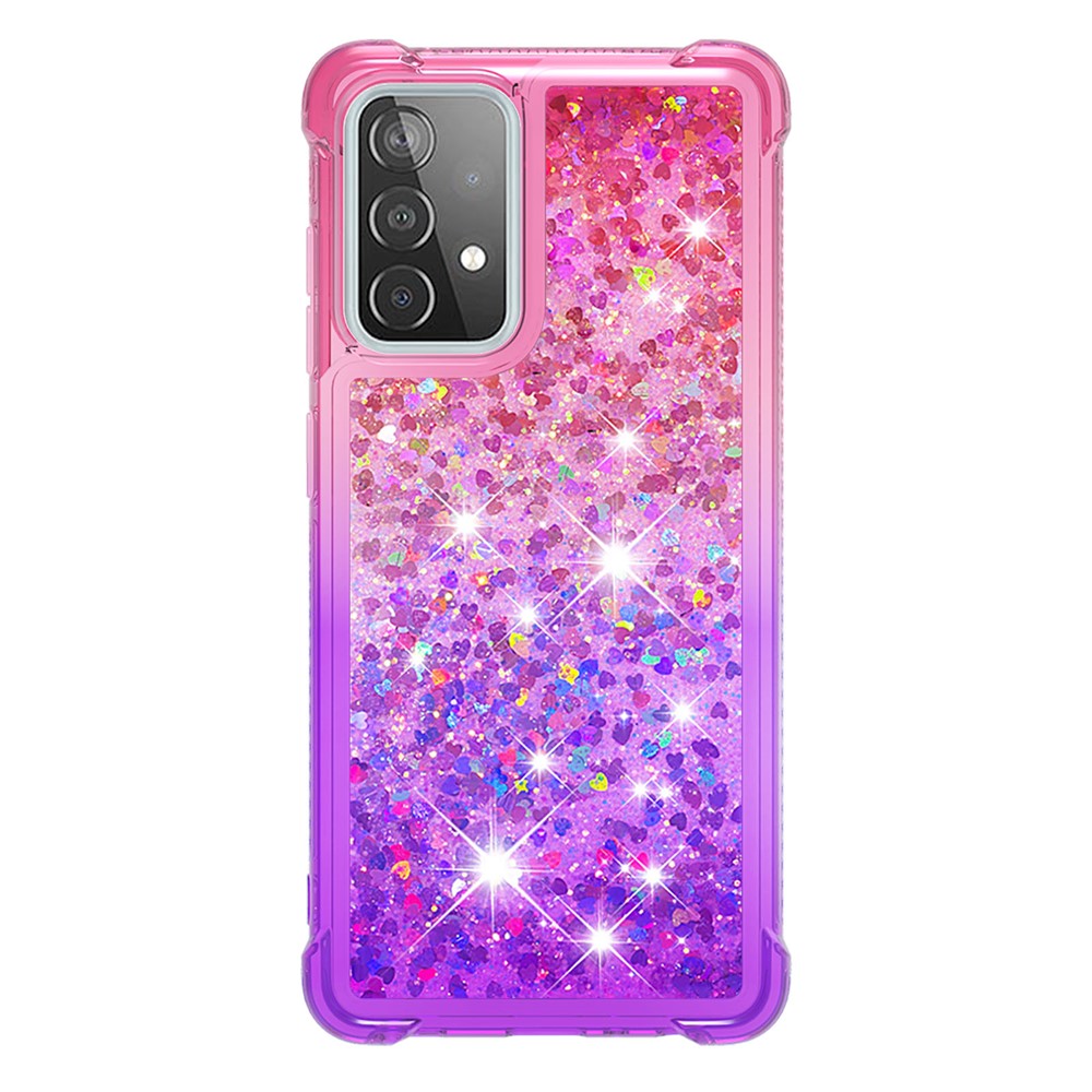 Anti-scratch Gradient Glitter Quicksand TPU Phone Casing for Samsung Galaxy A52 5G - Pink/Purple-2