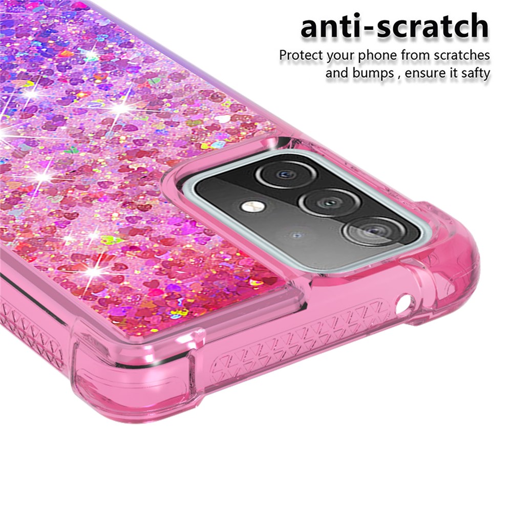 Anti-scratch Gradient Glitter Quicksand TPU Phone Casing for Samsung Galaxy A52 5G - Pink/Purple-4
