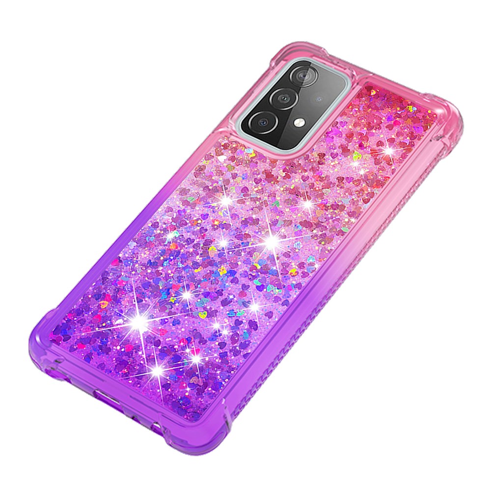 Anti-scratch Gradient Glitter Quicksand TPU Phone Casing for Samsung Galaxy A52 5G - Pink/Purple-6