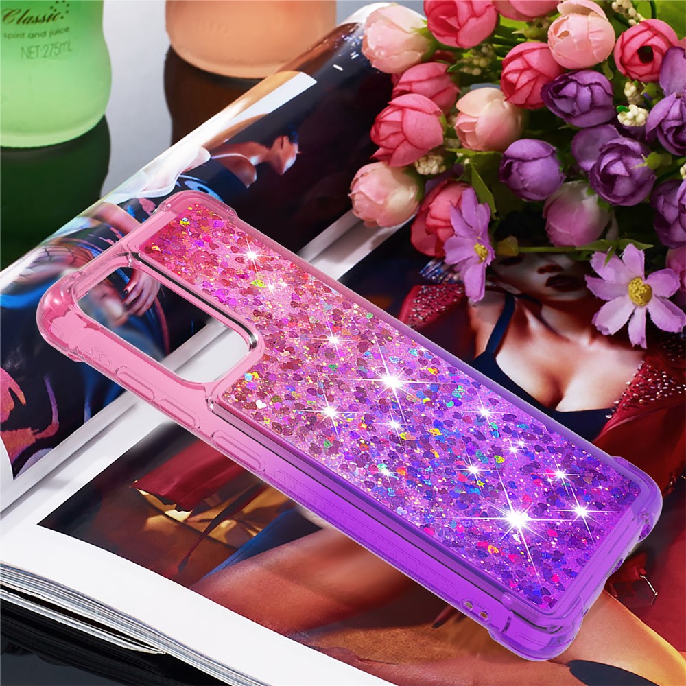 Anti-scratch Gradient Glitter Quicksand TPU Phone Casing for Samsung Galaxy A52 5G - Pink/Purple-7