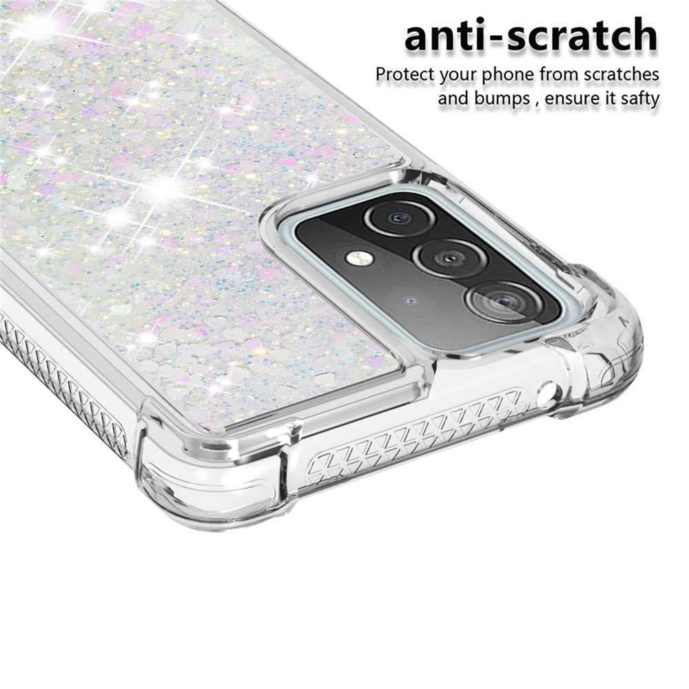 TPU Anti-scratch Dynamic Quicksand Cover Shell for Samsung Galaxy A52 5G - White-4