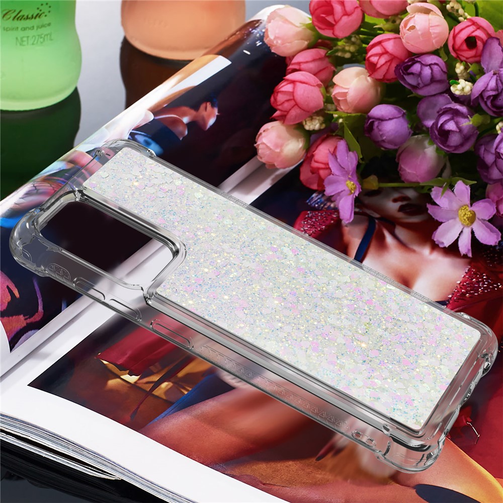 TPU Anti-scratch Dynamic Quicksand Cover Shell for Samsung Galaxy A52 5G - White-7