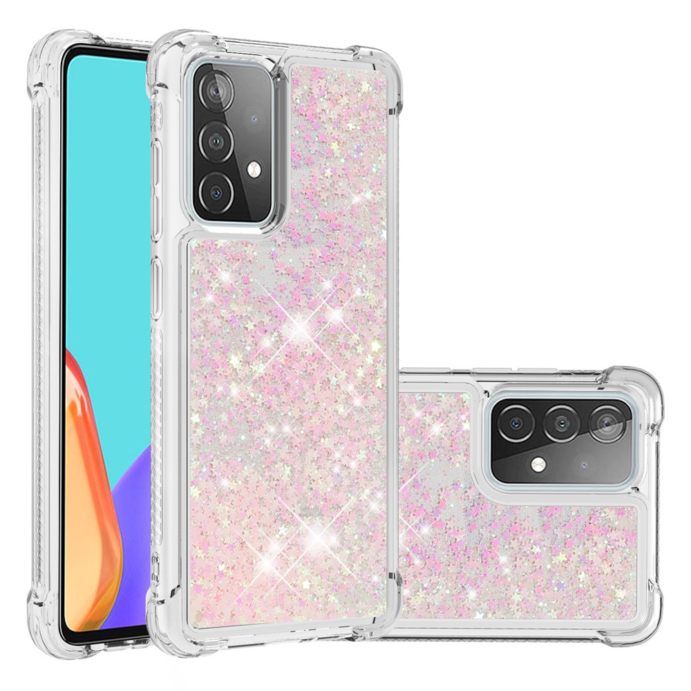 TPU Anti-scratch Dynamic Quicksand Cover Shell for Samsung Galaxy A52 5G - Pink-1