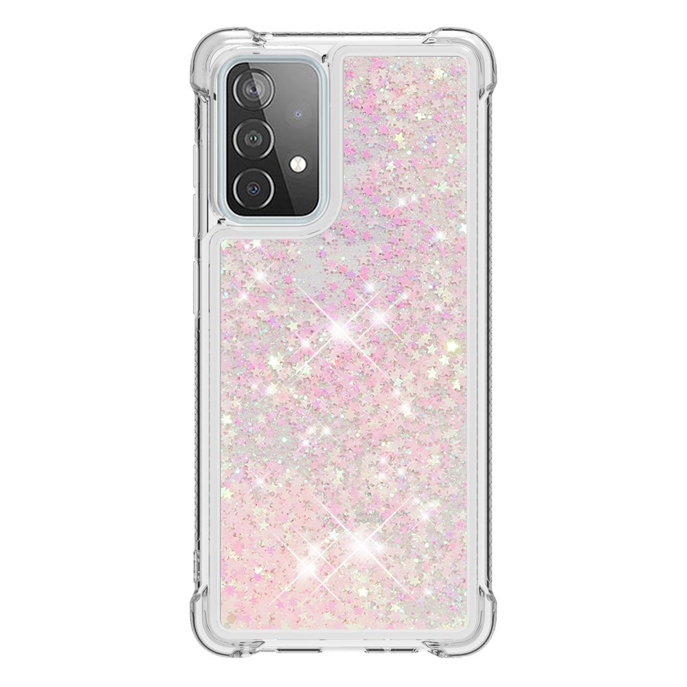 TPU Anti-scratch Dynamic Quicksand Cover Shell for Samsung Galaxy A52 5G - Pink-2