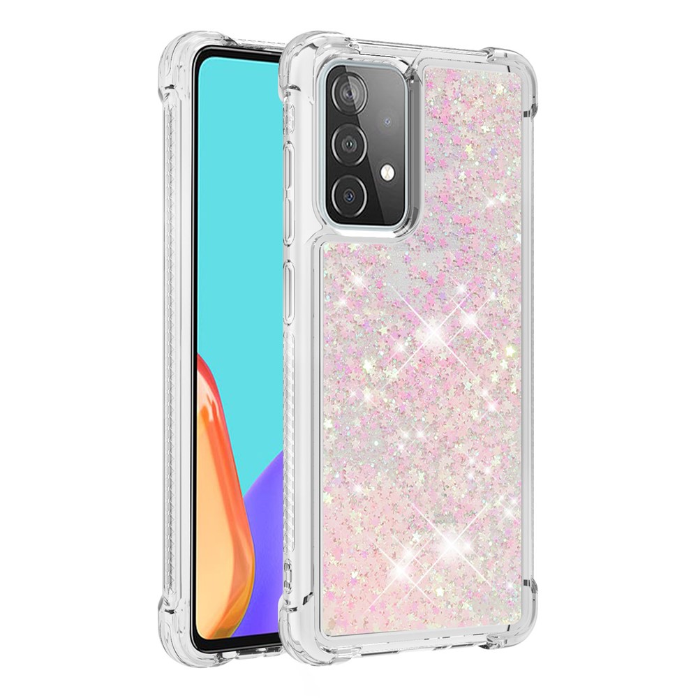 TPU Anti-scratch Dynamic Quicksand Cover Shell for Samsung Galaxy A52 5G - Pink-3