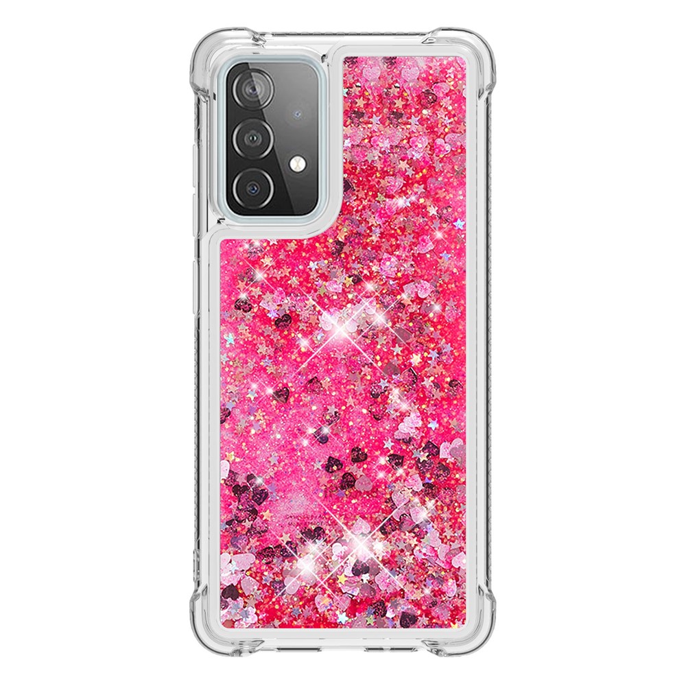 TPU Anti-scratch Dynamic Quicksand Cover Shell for Samsung Galaxy A52 5G - Rose-2