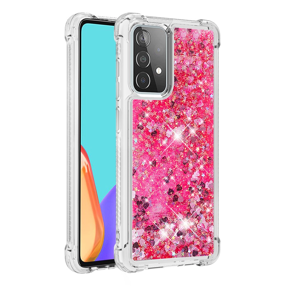 TPU Anti-scratch Dynamic Quicksand Cover Shell for Samsung Galaxy A52 5G - Rose-3