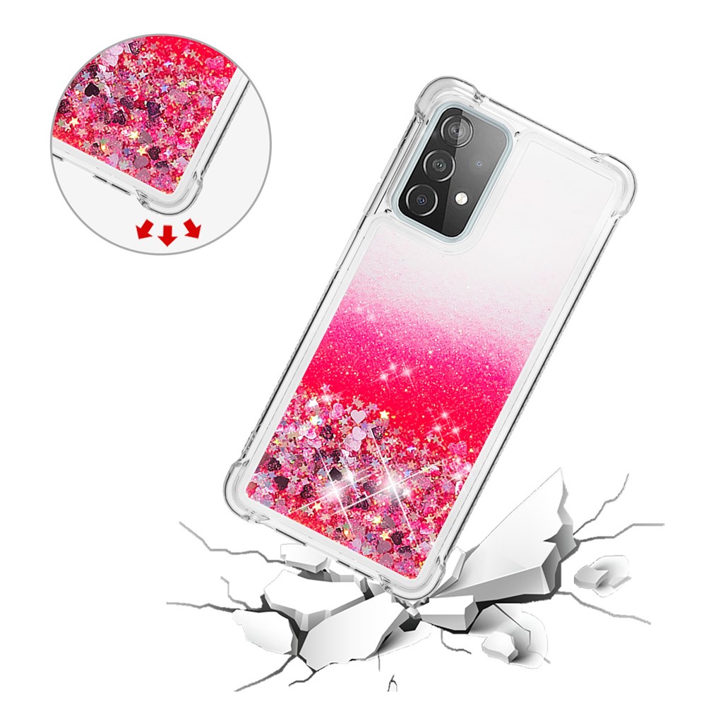 TPU Anti-scratch Dynamic Quicksand Cover Shell for Samsung Galaxy A52 5G - Rose-5
