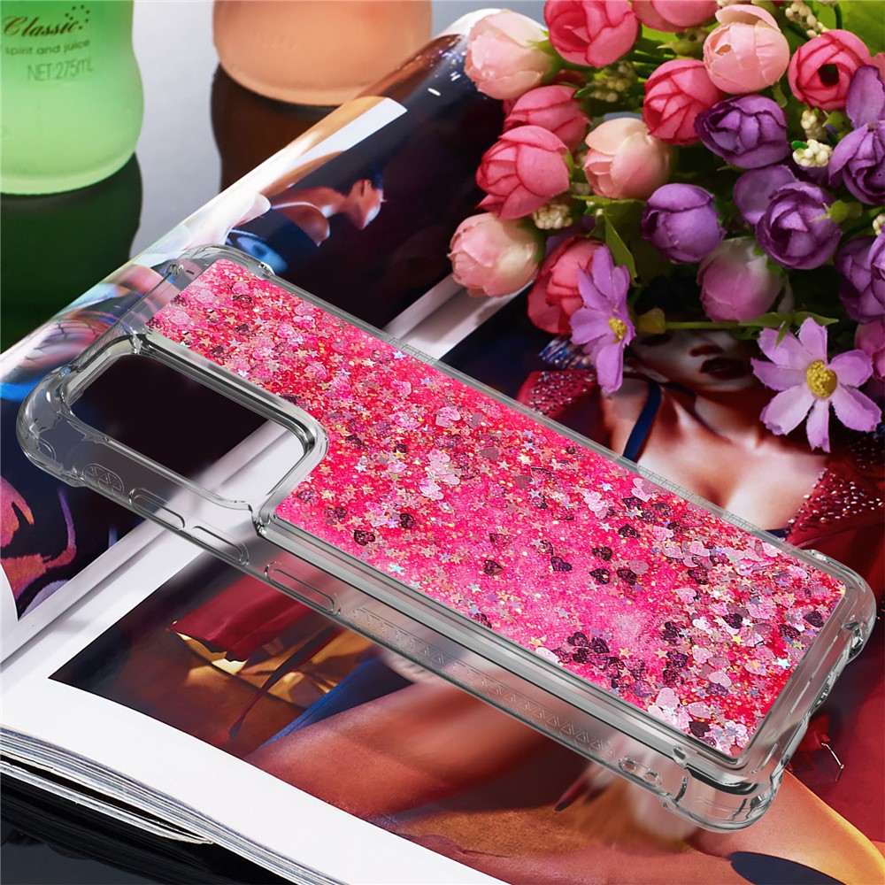 TPU Anti-scratch Dynamic Quicksand Cover Shell for Samsung Galaxy A52 5G - Rose-7