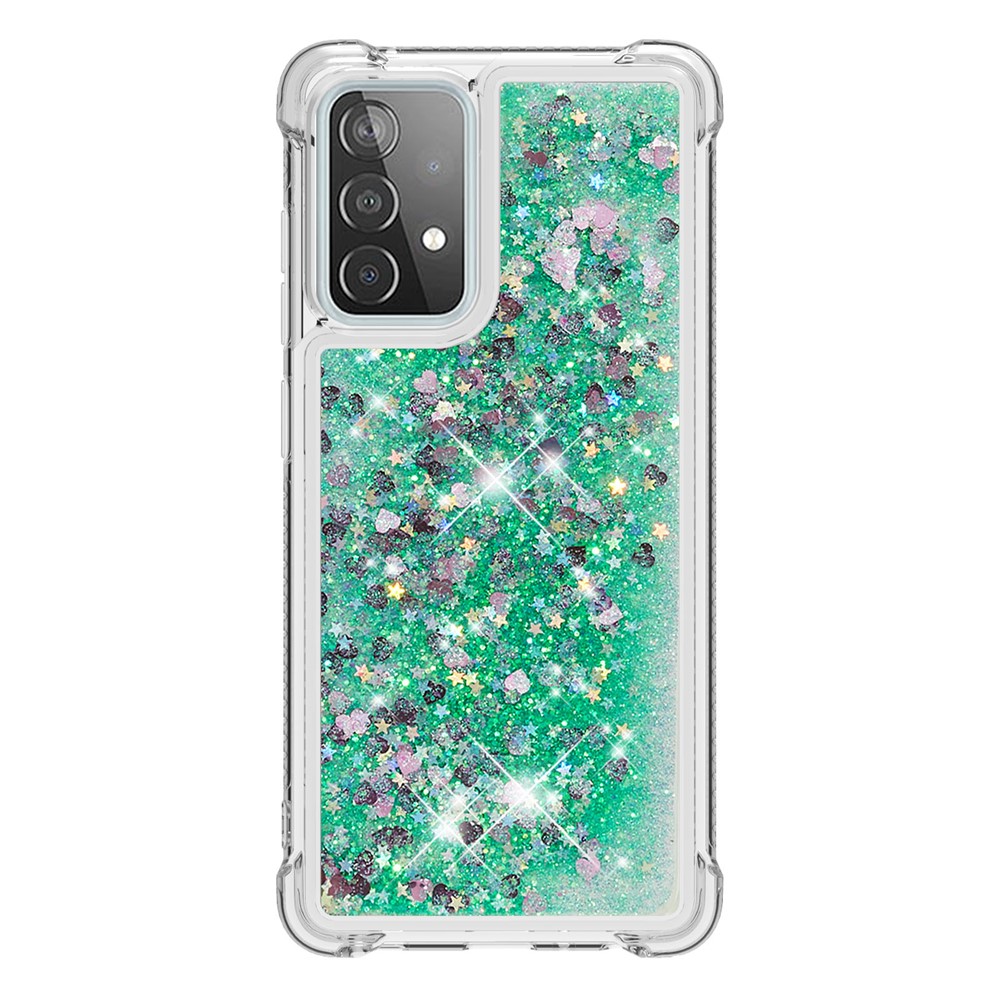 TPU Anti-scratch Dynamic Quicksand Cover Shell for Samsung Galaxy A52 5G - Green-2