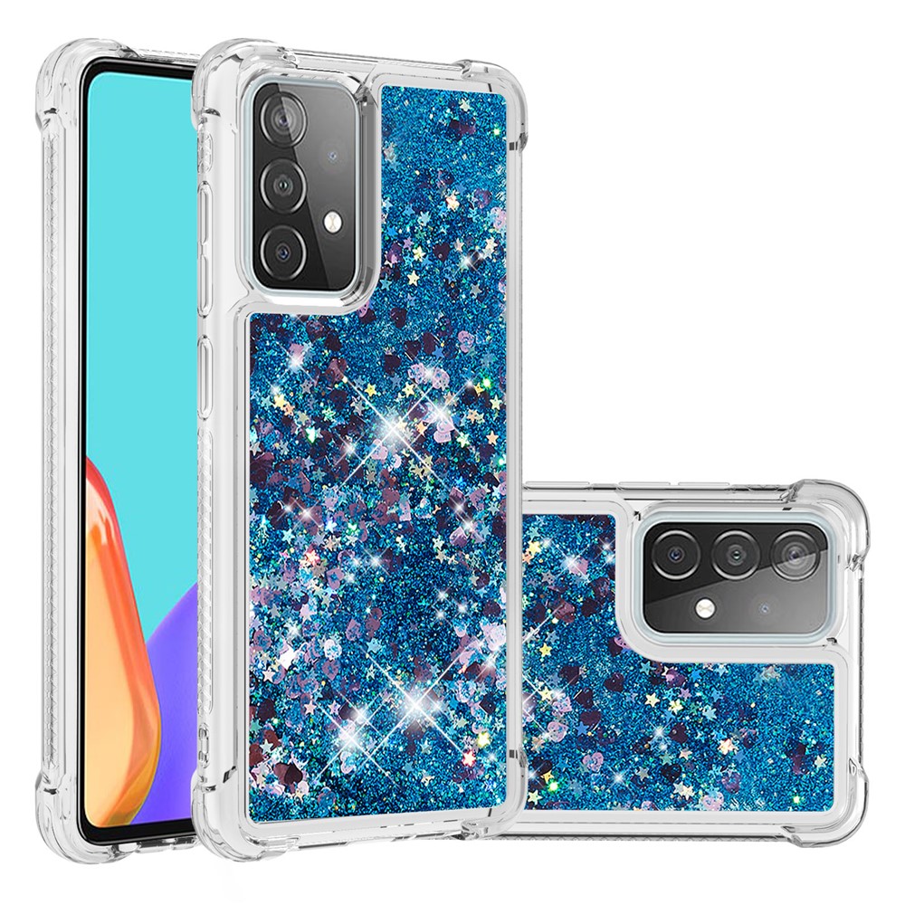 TPU Anti-scratch Dynamic Quicksand Cover Shell for Samsung Galaxy A52 5G - Blue-1