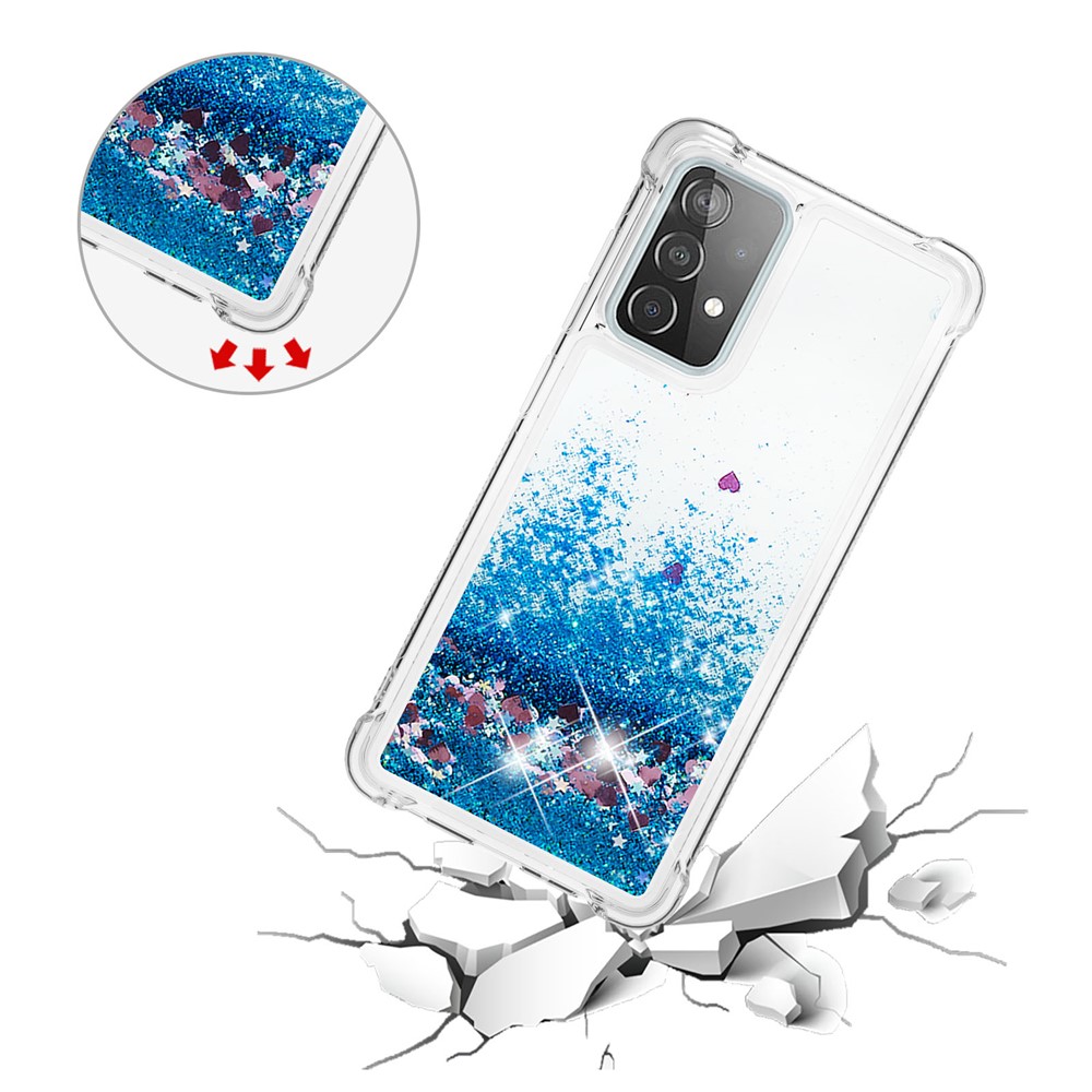 TPU Anti-scratch Dynamic Quicksand Cover Shell for Samsung Galaxy A52 5G - Blue-5