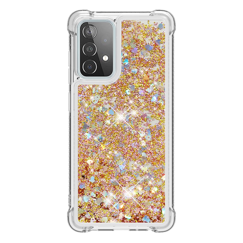 TPU Anti-scratch Dynamic Quicksand Cover Shell for Samsung Galaxy A52 5G - Gold-2