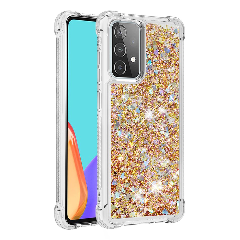 TPU Anti-scratch Dynamic Quicksand Cover Shell for Samsung Galaxy A52 5G - Gold-3