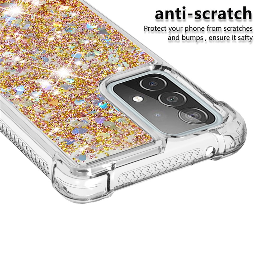 TPU Anti-scratch Dynamic Quicksand Cover Shell for Samsung Galaxy A52 5G - Gold-4
