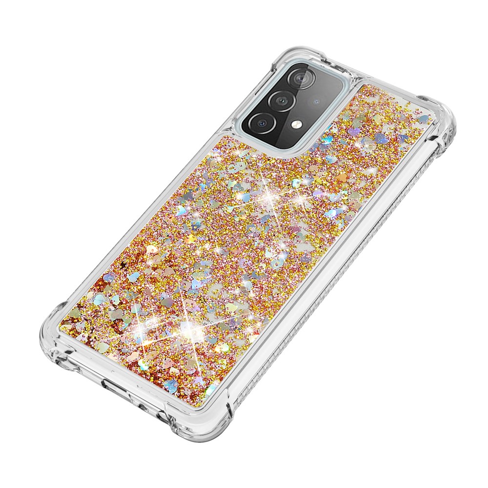 TPU Anti-scratch Dynamic Quicksand Cover Shell for Samsung Galaxy A52 5G - Gold-6