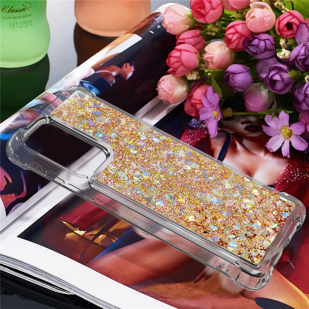 TPU Anti-scratch Dynamic Quicksand Cover Shell for Samsung Galaxy A52 5G - Gold-7