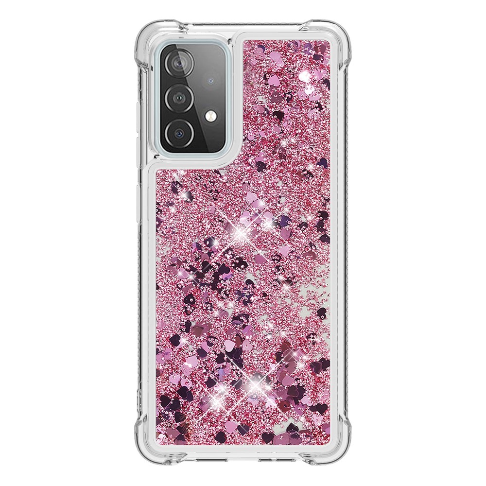 TPU Anti-scratch Dynamic Quicksand Cover Shell for Samsung Galaxy A52 5G - Red-2