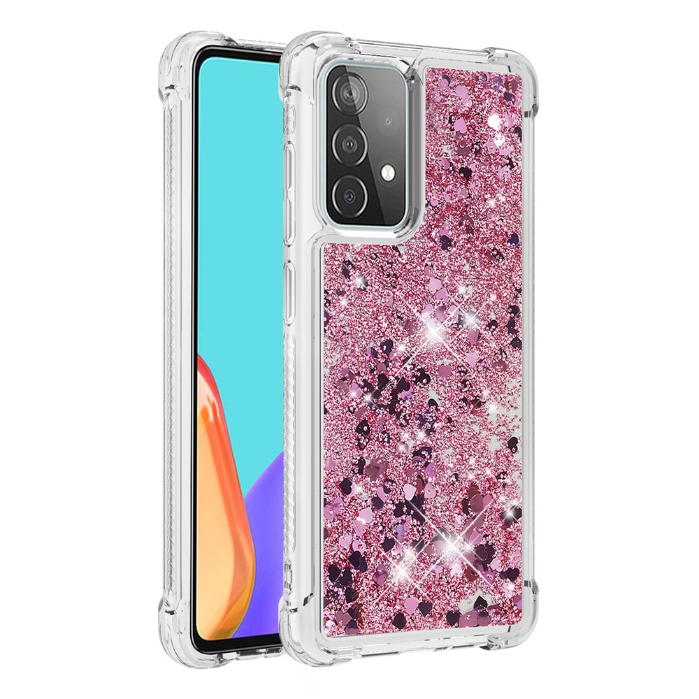 TPU Anti-scratch Dynamic Quicksand Cover Shell for Samsung Galaxy A52 5G - Red-3