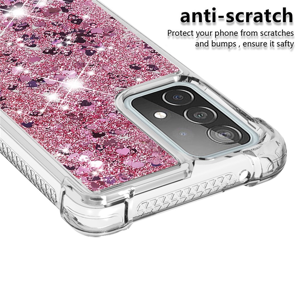 TPU Anti-scratch Dynamic Quicksand Cover Shell for Samsung Galaxy A52 5G - Red-4