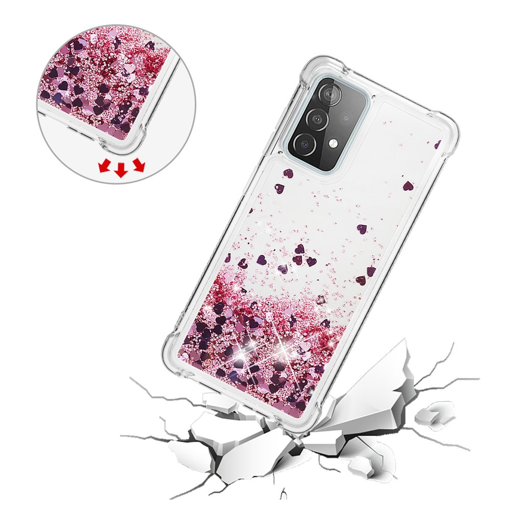 TPU Anti-scratch Dynamic Quicksand Cover Shell for Samsung Galaxy A52 5G - Red-5