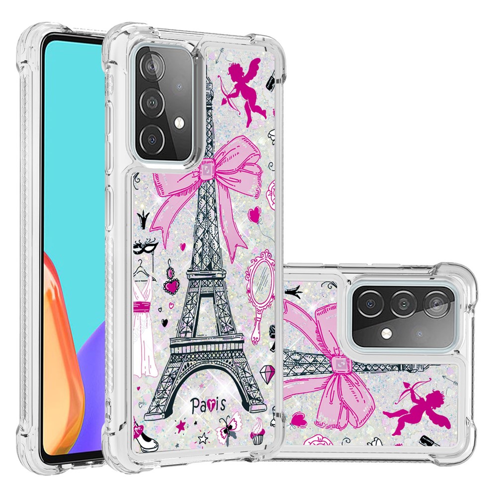 Patterned Quicksand Shockproof Protector for Samsung Galaxy A52 5G TPU Shell - Tower-1