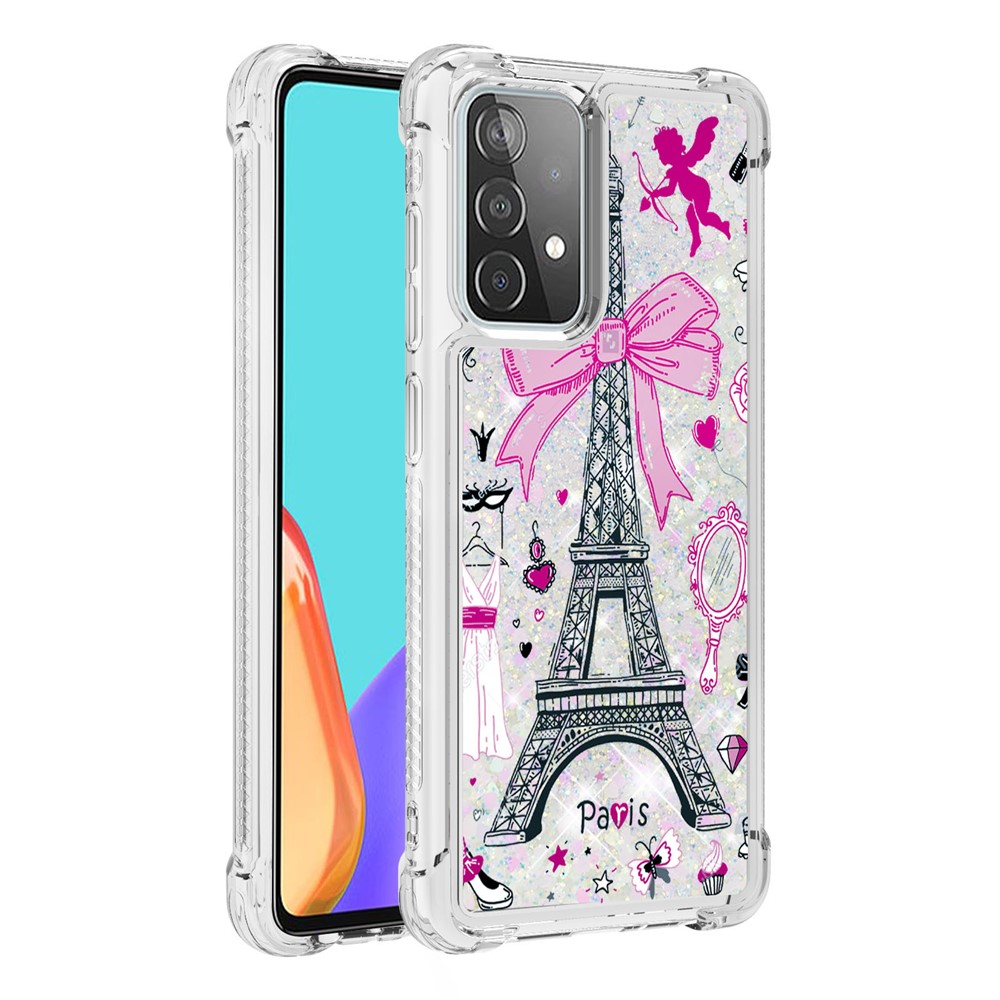 Patterned Quicksand Shockproof Protector for Samsung Galaxy A52 5G TPU Shell - Tower-3