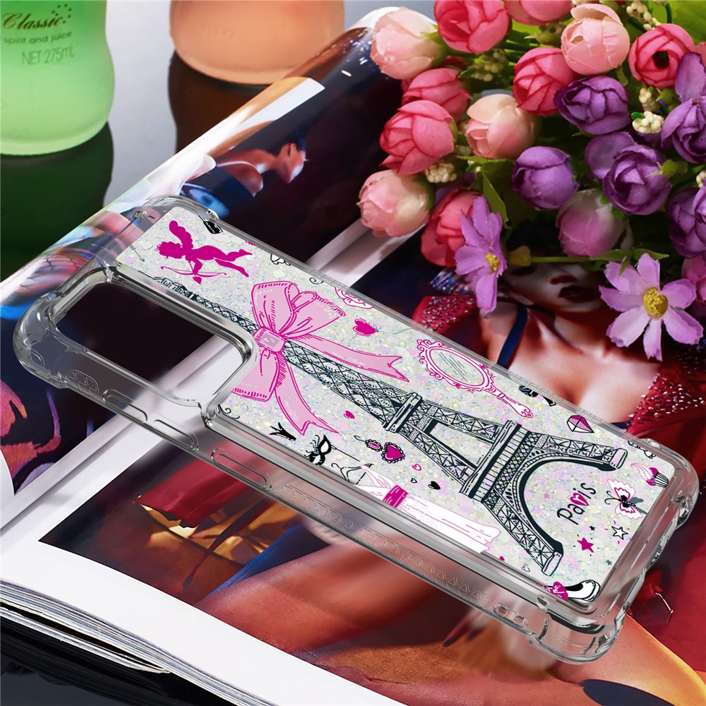 Patterned Quicksand Shockproof Protector for Samsung Galaxy A52 5G TPU Shell - Tower-7