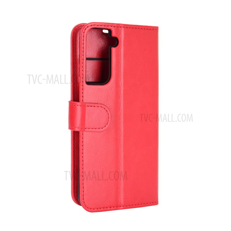 For Samsung Galaxy S21 Plus 5G Crazy Horse Texture Wallet Stand Leather Mobile Phone Case - Red-7