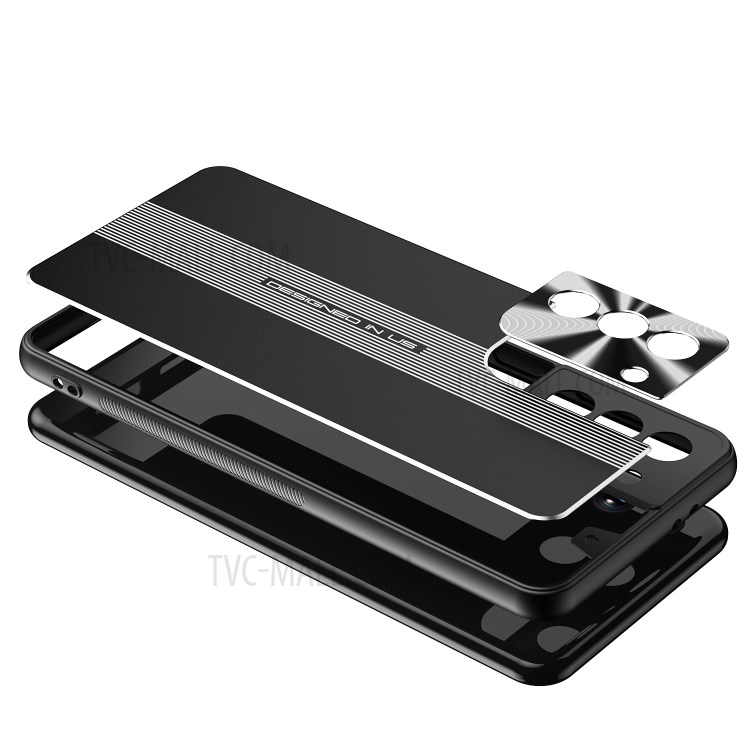 Shockproof Drop-proof TPU + Metal Hybrid Phone Protective Case for Samsung Galaxy S21+ - Black-2