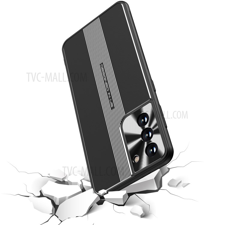 Shockproof Drop-proof TPU + Metal Hybrid Phone Protective Case for Samsung Galaxy S21+ - Black-6