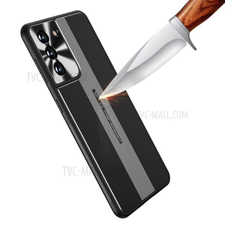 Shockproof Drop-proof TPU + Metal Hybrid Phone Protective Case for Samsung Galaxy S21+ - Black-8