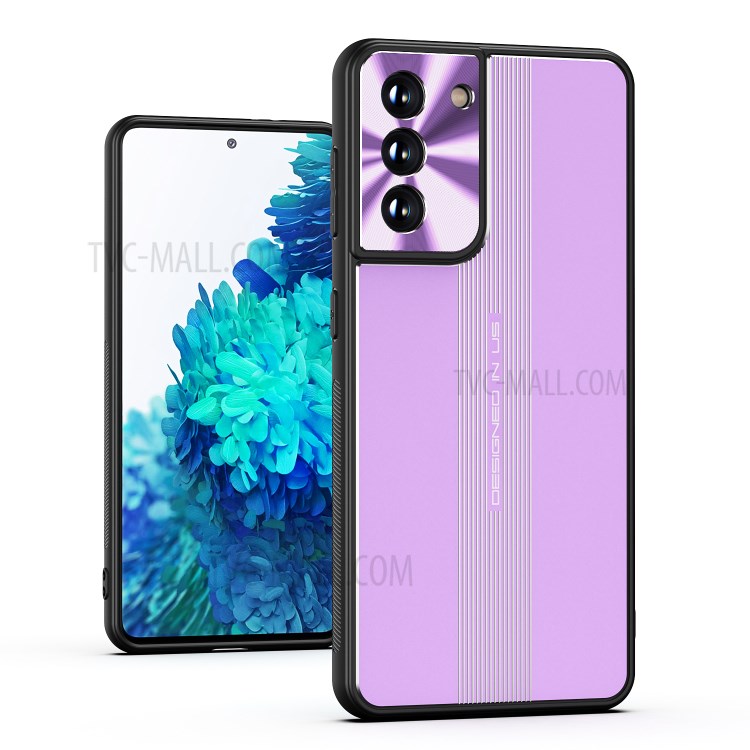 Shockproof Drop-proof TPU + Metal Hybrid Phone Protective Case for Samsung Galaxy S21+ 5G - Purple-1