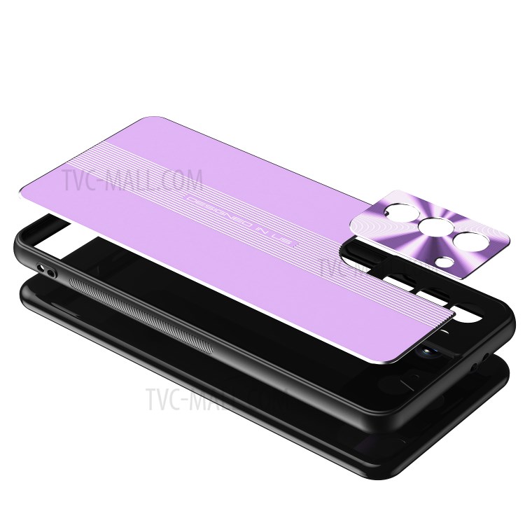 Shockproof Drop-proof TPU + Metal Hybrid Phone Protective Case for Samsung Galaxy S21+ 5G - Purple-2