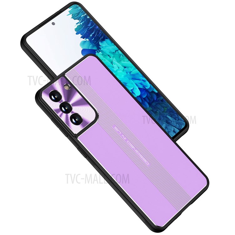 Shockproof Drop-proof TPU + Metal Hybrid Phone Protective Case for Samsung Galaxy S21+ 5G - Purple-4
