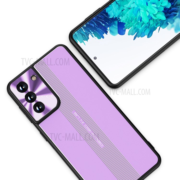 Shockproof Drop-proof TPU + Metal Hybrid Phone Protective Case for Samsung Galaxy S21+ 5G - Purple-5