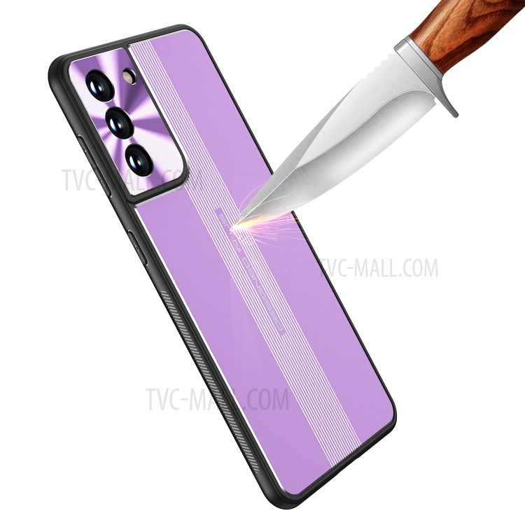Shockproof Drop-proof TPU + Metal Hybrid Phone Protective Case for Samsung Galaxy S21+ 5G - Purple-8
