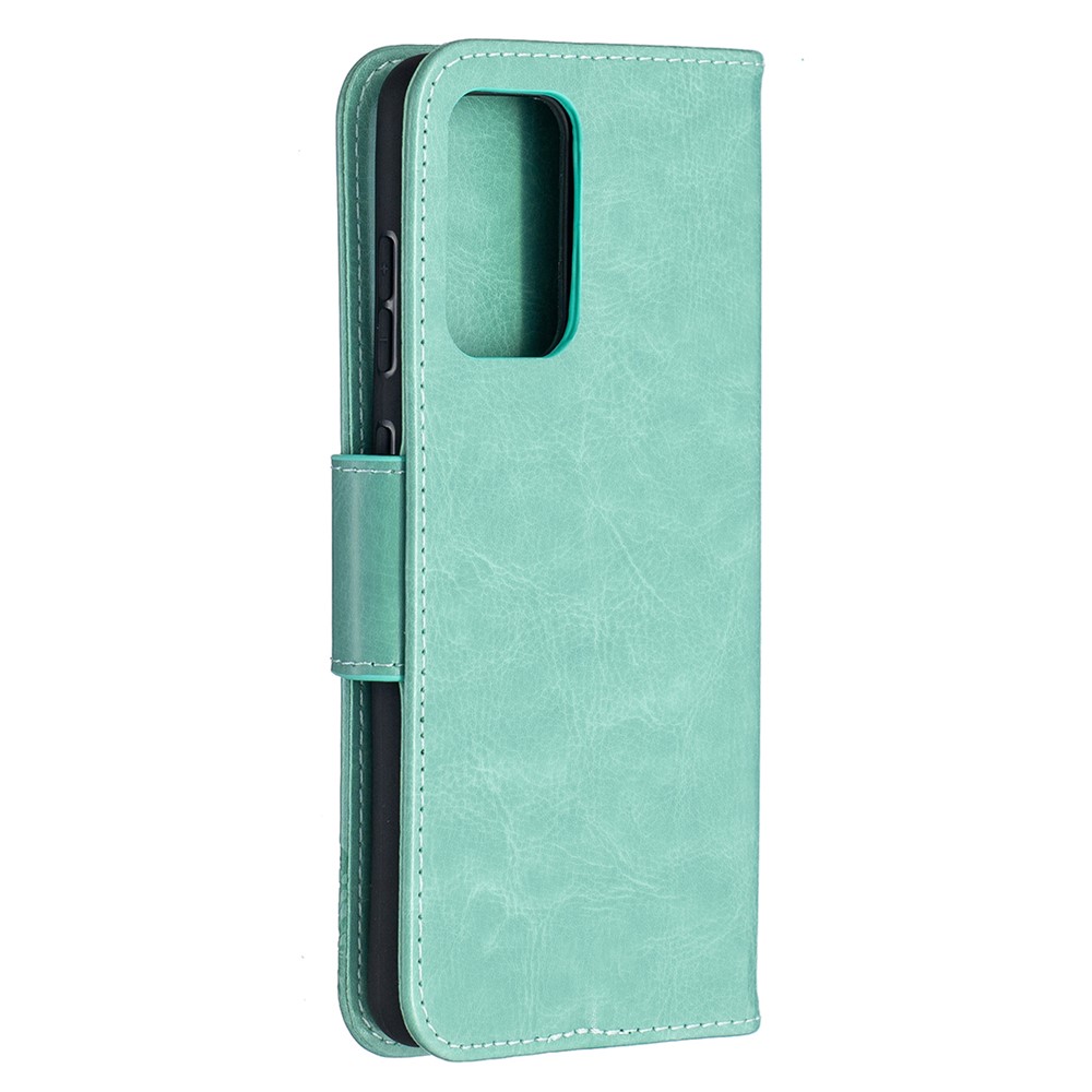 For Samsung Galaxy A52 5G Imprint Butterflies Wallet Stand Flip Leather Phone Shell - Green-3