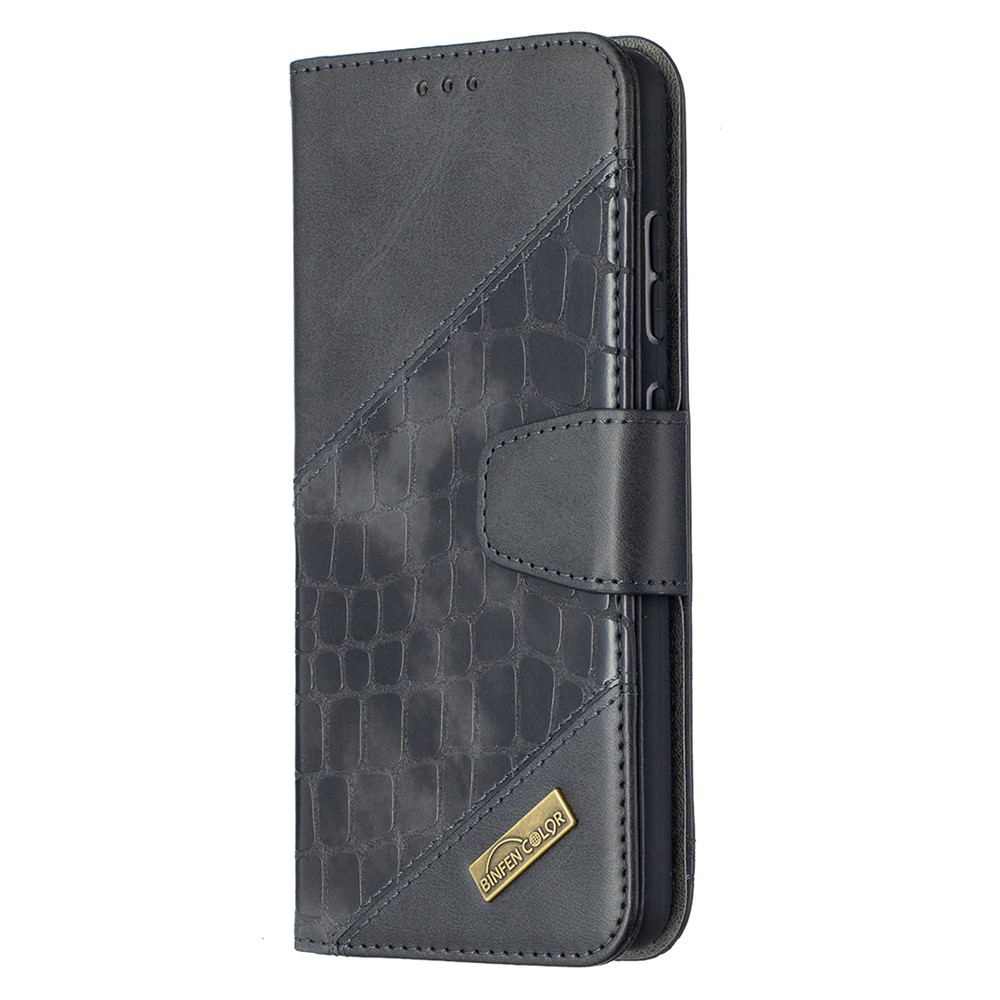BF04 Splicing Crocodile Texture Protector Wallet Stand Leather Case for Samsung Galaxy A52 5G - Black-2