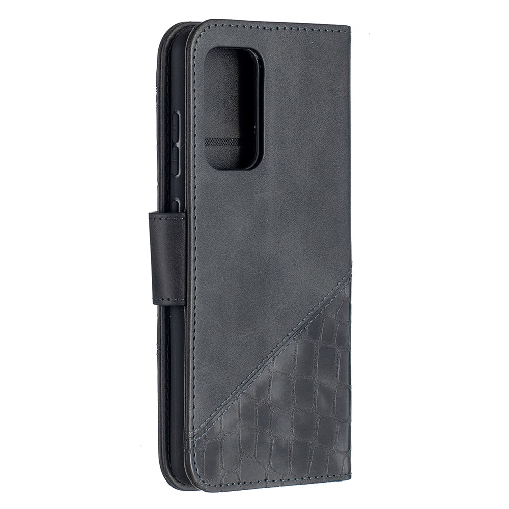 BF04 Splicing Crocodile Texture Protector Wallet Stand Leather Case for Samsung Galaxy A52 5G - Black-3