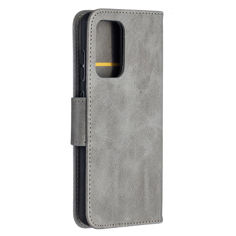 PU Leather Wallet Stylish Smartphone Case for Samsung Galaxy A52 5G - Grey-3