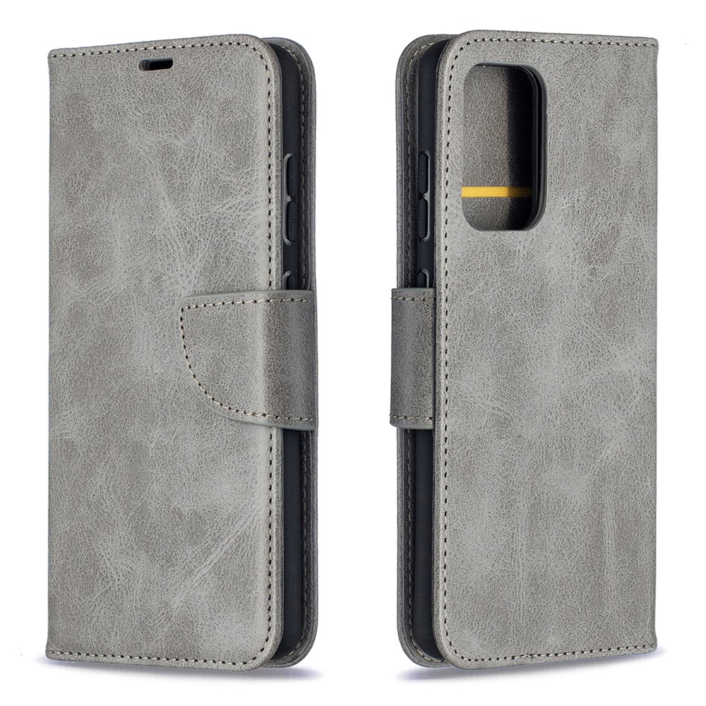 PU Leather Wallet Stylish Smartphone Case for Samsung Galaxy A52 5G - Grey-4