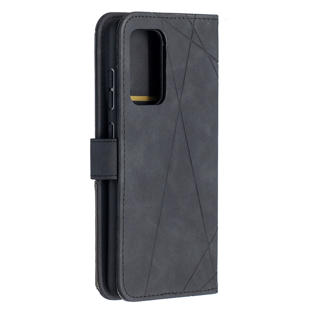 BF05 Geometric Texture Leather Wallet Stand Case Cover for Samsung Galaxy A52 5G - Black-3