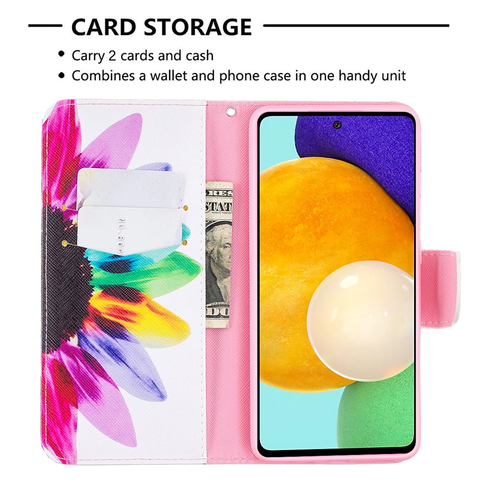 Hot Sale Stand Design Pattern Printing Cover Case for Samsung Galaxy A52 5G - Flower-2