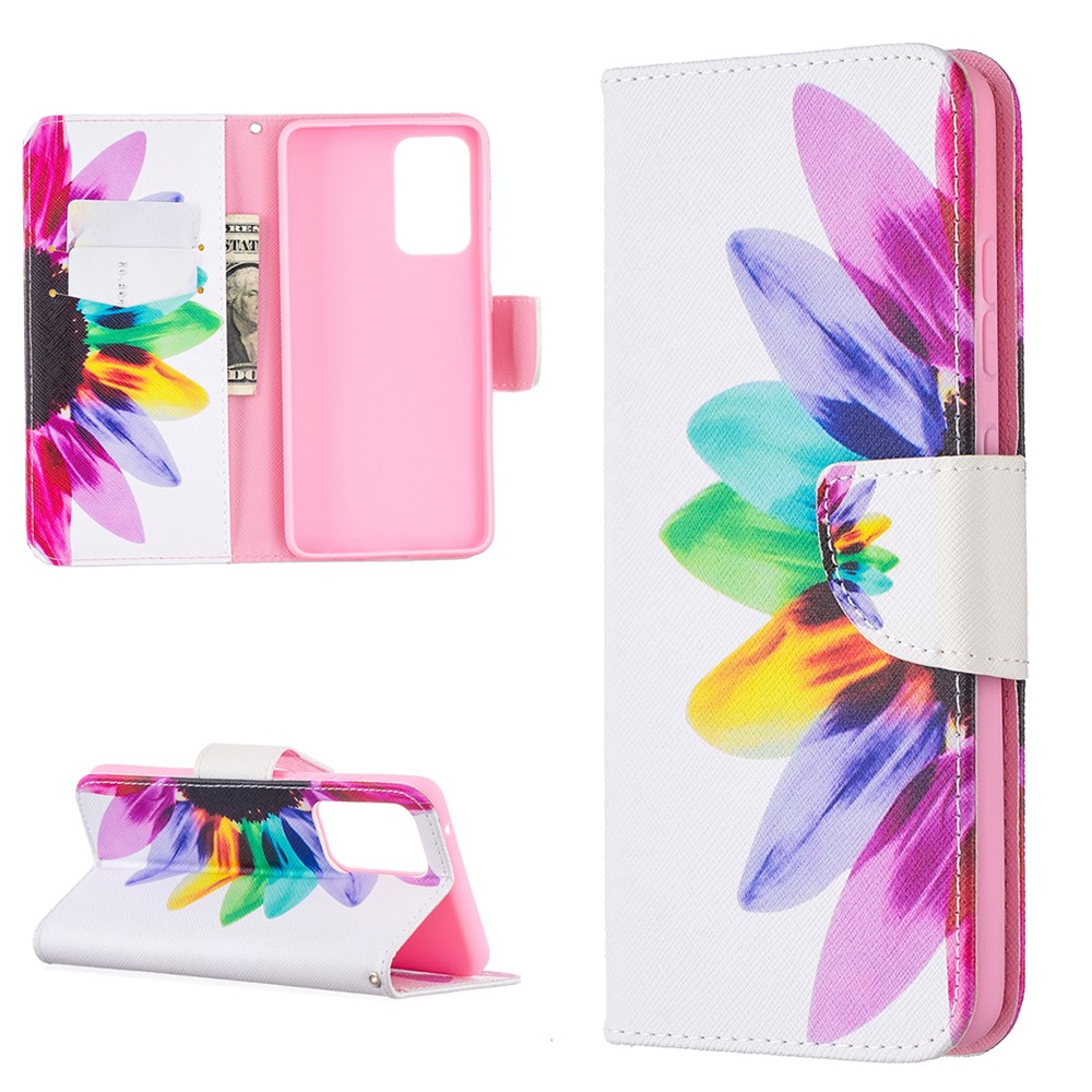 Hot Sale Stand Design Pattern Printing Cover Case for Samsung Galaxy A52 5G - Flower-6