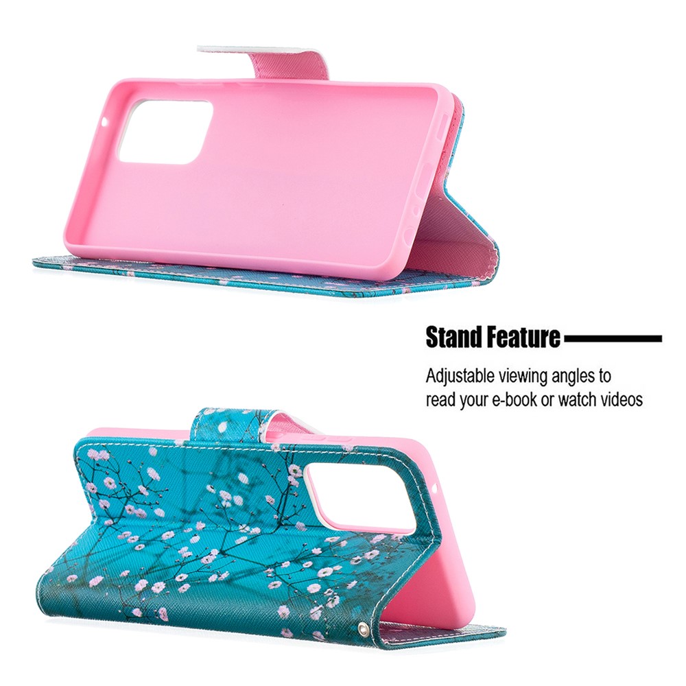 Hot Sale Stand Design Pattern Printing Cover Case for Samsung Galaxy A52 5G - Plum Blossom-3