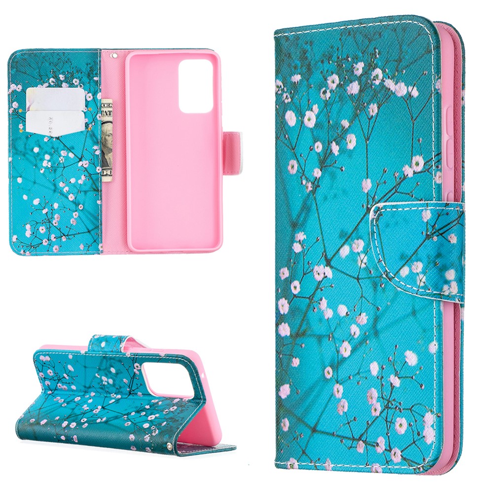 Hot Sale Stand Design Pattern Printing Cover Case for Samsung Galaxy A52 5G - Plum Blossom-6