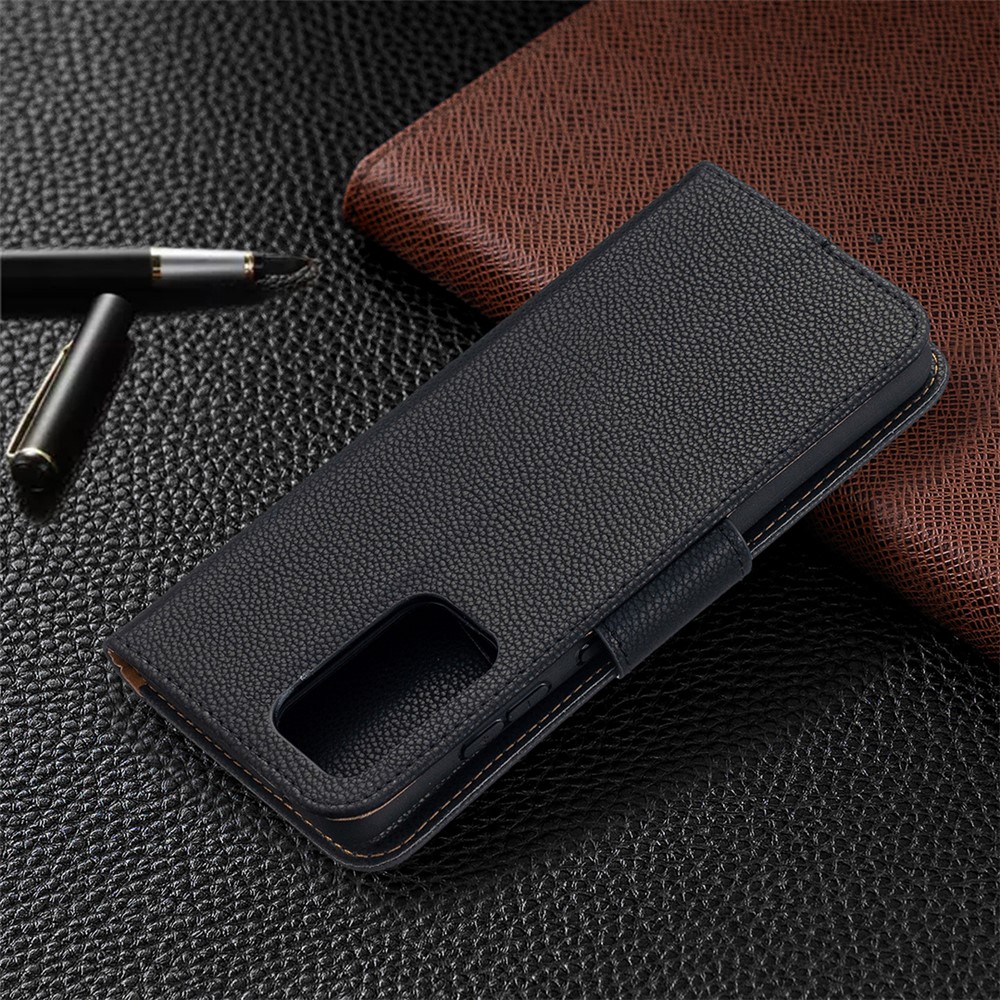 Litchi Surface with Wallet Leather Stand Case for Samsung Galaxy A52 5G - Black-8